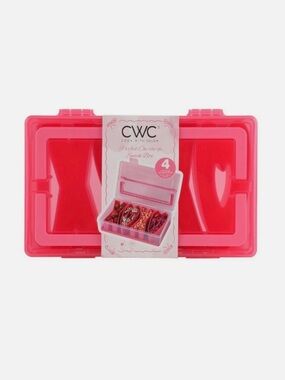 Pink 4-Compartment Food Storage Snack Box